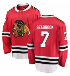 Men's Chicago Blackhawks #7 Brent Seabrook Fanatics Branded Red Home Breakaway NHL Jersey