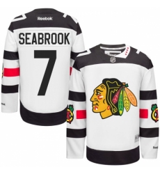 Men's Reebok Chicago Blackhawks #7 Brent Seabrook Authentic White 2016 Stadium Series NHL Jersey