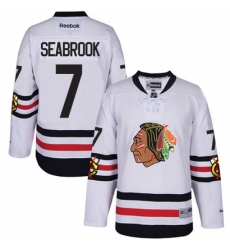 Men's Reebok Chicago Blackhawks #7 Brent Seabrook Authentic White 2017 Winter Classic NHL Jersey