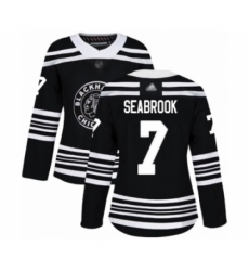 Women's Chicago Blackhawks #7 Brent Seabrook Authentic Black Alternate Hockey Jersey