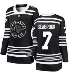 Women's Chicago Blackhawks #7 Brent Seabrook Black 2019 Winter Classic Fanatics Branded Breakaway NHL Jersey