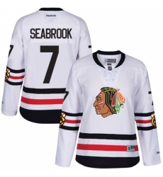 Women's Reebok Chicago Blackhawks #7 Brent Seabrook Premier White 2017 Winter Classic NHL Jersey