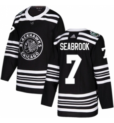 Youth Adidas Chicago Blackhawks #7 Brent Seabrook Authentic Black 2019 Winter Classic NHL Jersey
