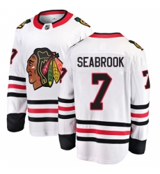 Youth Chicago Blackhawks #7 Brent Seabrook Fanatics Branded White Away Breakaway NHL Jersey