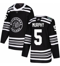 Men's Adidas Chicago Blackhawks #5 Connor Murphy Authentic Black 2019 Winter Classic NHL Jersey