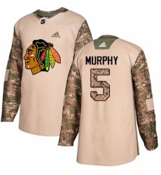 Youth Adidas Chicago Blackhawks #5 Connor Murphy Authentic Camo Veterans Day Practice NHL Jersey