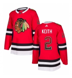 Men's Adidas Chicago Blackhawks #2 Duncan Keith Authentic Red Drift Fashion NHL Jersey