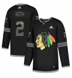 Men's Adidas Chicago Blackhawks #2 Duncan Keith Black Authentic Classic Stitched NHL Jersey