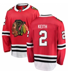 Men's Chicago Blackhawks #2 Duncan Keith Fanatics Branded Red Home Breakaway NHL Jersey