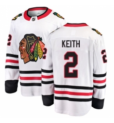 Men's Chicago Blackhawks #2 Duncan Keith Fanatics Branded White Away Breakaway NHL Jersey