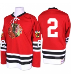 Men's Mitchell and Ness Chicago Blackhawks #2 Duncan Keith Premier Red 1960-61 Throwback NHL Jersey