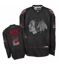 Men's Reebok Chicago Blackhawks #2 Duncan Keith Authentic Black Accelerator NHL Jersey