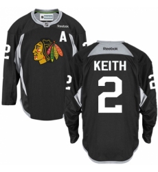 Men's Reebok Chicago Blackhawks #2 Duncan Keith Authentic Black Practice NHL Jersey