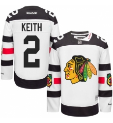 Men's Reebok Chicago Blackhawks #2 Duncan Keith Authentic White 2016 Stadium Series NHL Jersey