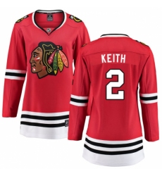 Women's Chicago Blackhawks #2 Duncan Keith Fanatics Branded Red Home Breakaway NHL Jersey