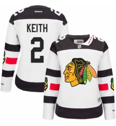 Women's Reebok Chicago Blackhawks #2 Duncan Keith Authentic White 2016 Stadium Series NHL Jersey