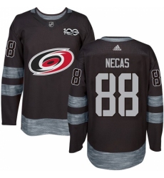 Men's Adidas Carolina Hurricanes #88 Martin Necas Authentic Black 1917-2017 100th Anniversary NHL Jersey