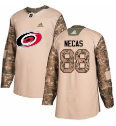 Men's Adidas Carolina Hurricanes #88 Martin Necas Authentic Camo Veterans Day Practice NHL Jersey