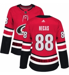 Women's Adidas Carolina Hurricanes #88 Martin Necas Authentic Red Home NHL Jersey