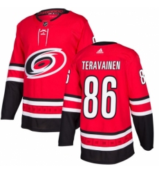 Men's Adidas Carolina Hurricanes #86 Teuvo Teravainen Authentic Red Home NHL Jersey