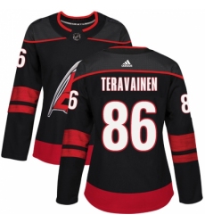 Women's Adidas Carolina Hurricanes #86 Teuvo Teravainen Premier Black Alternate NHL Jersey