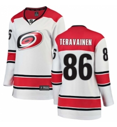 Women's Carolina Hurricanes #86 Teuvo Teravainen Authentic White Away Fanatics Branded Breakaway NHL Jersey