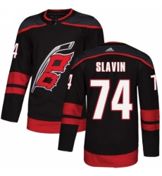 Men's Adidas Carolina Hurricanes #74 Jaccob Slavin Authentic Black Alternate NHL Jersey Men's Adidas Carolina Hurricanes #74 Jaccob Slavin Authentic Black Alternate NHL Jersey