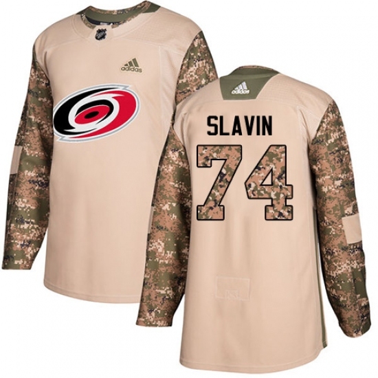 Men's Adidas Carolina Hurricanes #74 Jaccob Slavin Authentic Camo Veterans Day Practice NHL Jersey Men's Adidas Carolina Hurricanes #74 Jaccob Slavin Authentic Camo Veterans Day Practice NHL Jersey