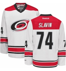 Men's Reebok Carolina Hurricanes #74 Jaccob Slavin Authentic White Away NHL Jersey Men's Reebok Carolina Hurricanes #74 Jaccob Slavin Authentic White Away NHL Jersey