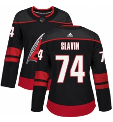 Women's Adidas Carolina Hurricanes #74 Jaccob Slavin Premier Black Alternate NHL Jersey