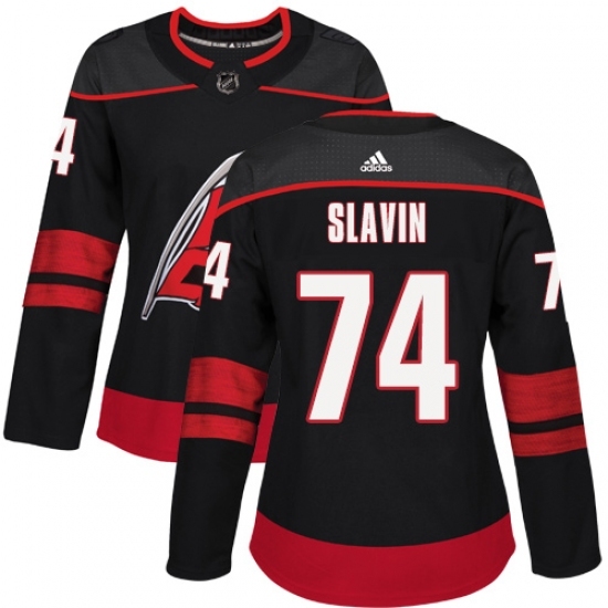 Women's Adidas Carolina Hurricanes #74 Jaccob Slavin Premier Black Alternate NHL Jersey Women's Adidas Carolina Hurricanes #74 Jaccob Slavin Premier Black Alternate NHL Jersey