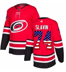 Youth Adidas Carolina Hurricanes #74 Jaccob Slavin Authentic Red USA Flag Fashion NHL Jersey Youth Adidas Carolina Hurricanes #74 Jaccob Slavin Authentic Red USA Flag Fashion NHL Jersey