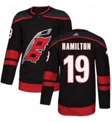 Men's Adidas Carolina Hurricanes #19 Dougie Hamilton Black Authentic Alternate NHL Jersey