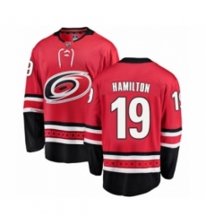 Men's Carolina Hurricanes #19 Dougie Hamilton Authentic Red Home Fanatics Branded Breakaway NHL Jersey