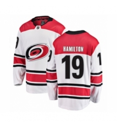 Men's Carolina Hurricanes #19 Dougie Hamilton Authentic White Away Fanatics Branded Breakaway NHL Jersey