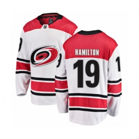 Men's Carolina Hurricanes #19 Dougie Hamilton Authentic White Away Fanatics Branded Breakaway NHL Jersey Men's Carolina Hurricanes #19 Dougie Hamilton Authentic White Away Fanatics Branded Breakaway NHL Jersey