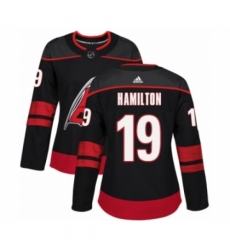 Women's Adidas Carolina Hurricanes #19 Dougie Hamilton Premier Black Alternate NHL Jersey