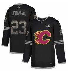 Men's Adidas Calgary Flames #23 Sean Monahan Black Authentic Classic Stitched NHL Jersey