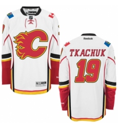 Men's Reebok Calgary Flames #19 Matthew Tkachuk Authentic White Away NHL Jersey