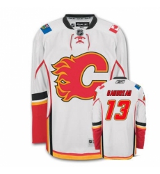 Men's Reebok Calgary Flames #13 Johnny Gaudreau Authentic White Away NHL Jersey