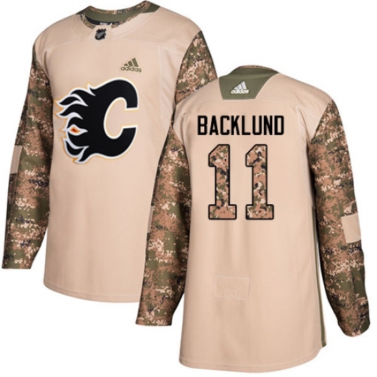 Men's Adidas Calgary Flames #11 Mikael Backlund Authentic Camo Veterans Day Practice NHL Jersey Men's Adidas Calgary Flames #11 Mikael Backlund Authentic Camo Veterans Day Practice NHL Jersey