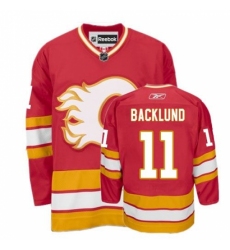 Men's Reebok Calgary Flames #11 Mikael Backlund Authentic Red Third NHL Jersey
