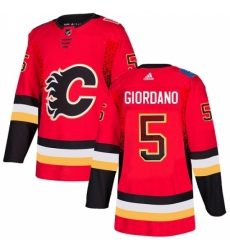 Men's Adidas Calgary Flames #5 Mark Giordano Authentic Red Drift Fashion NHL Jersey
