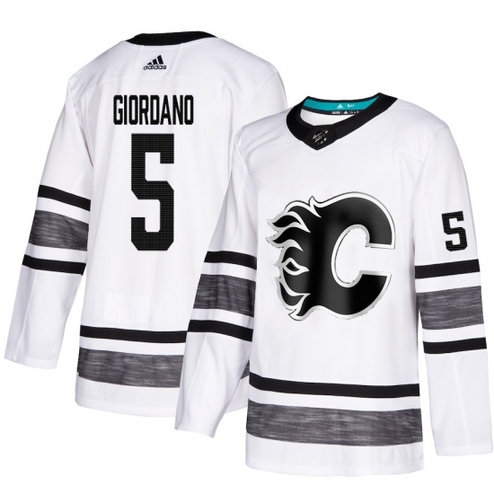 Men's Adidas Calgary Flames #5 Mark Giordano White 2019 All-Star Game Parley Authentic Stitched NHL Jersey Men's Adidas Calgary Flames #5 Mark Giordano White 2019 All-Star Game Parley Authentic Stitched NHL Jersey