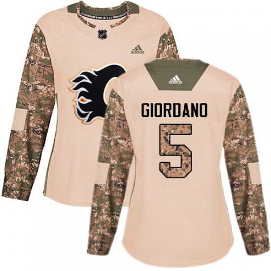 Women's Adidas Calgary Flames #5 Mark Giordano Authentic Camo Veterans Day Practice NHL Jersey Women's Adidas Calgary Flames #5 Mark Giordano Authentic Camo Veterans Day Practice NHL Jersey
