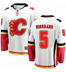 Youth Calgary Flames #5 Mark Giordano Fanatics Branded White Away Breakaway NHL Jersey