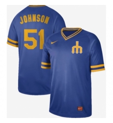 Men's Nike Seattle Mariners #51 Randy Johnson Royal Authentic Cooperstown Collection Stitched Baseball Jersey