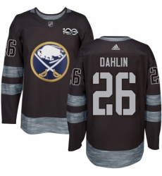 Men's Adidas Buffalo Sabres #26 Rasmus Dahlin Authentic Black 1917-2017 100th Anniversary NHL Jersey