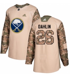 Men's Adidas Buffalo Sabres #26 Rasmus Dahlin Authentic Camo Veterans Day Practice NHL Jersey