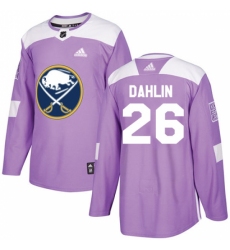 Men's Adidas Buffalo Sabres #26 Rasmus Dahlin Authentic Purple Fights Cancer Practice NHL Jersey